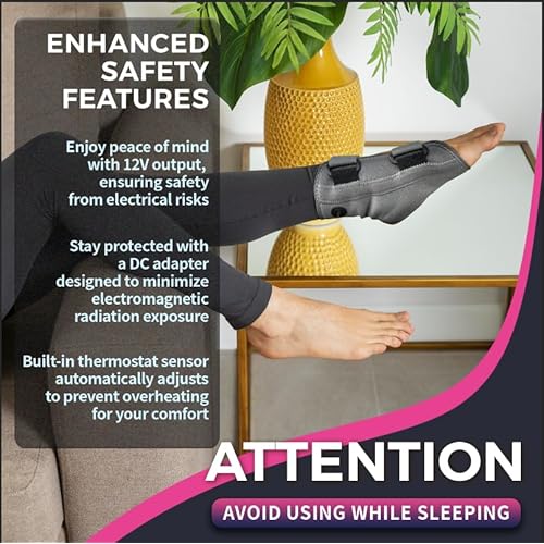 CREATRILL Foot Heating Pad for Ankle Pain, Achilles Tendonitis and Plantar Fasciitis Relief, Electric Ankle Warmer Wraps