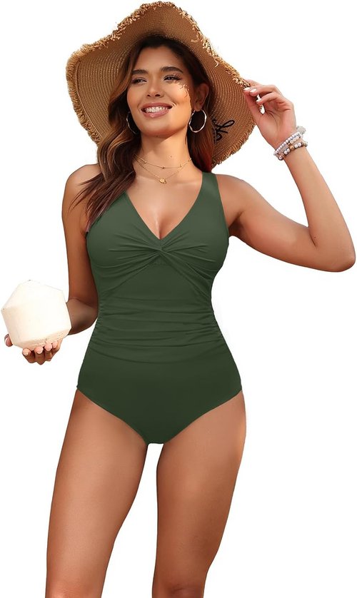Holipick Tummy Control One Piece Swimsuit - Push-Up Design for Full Coverage & Slimming Fit