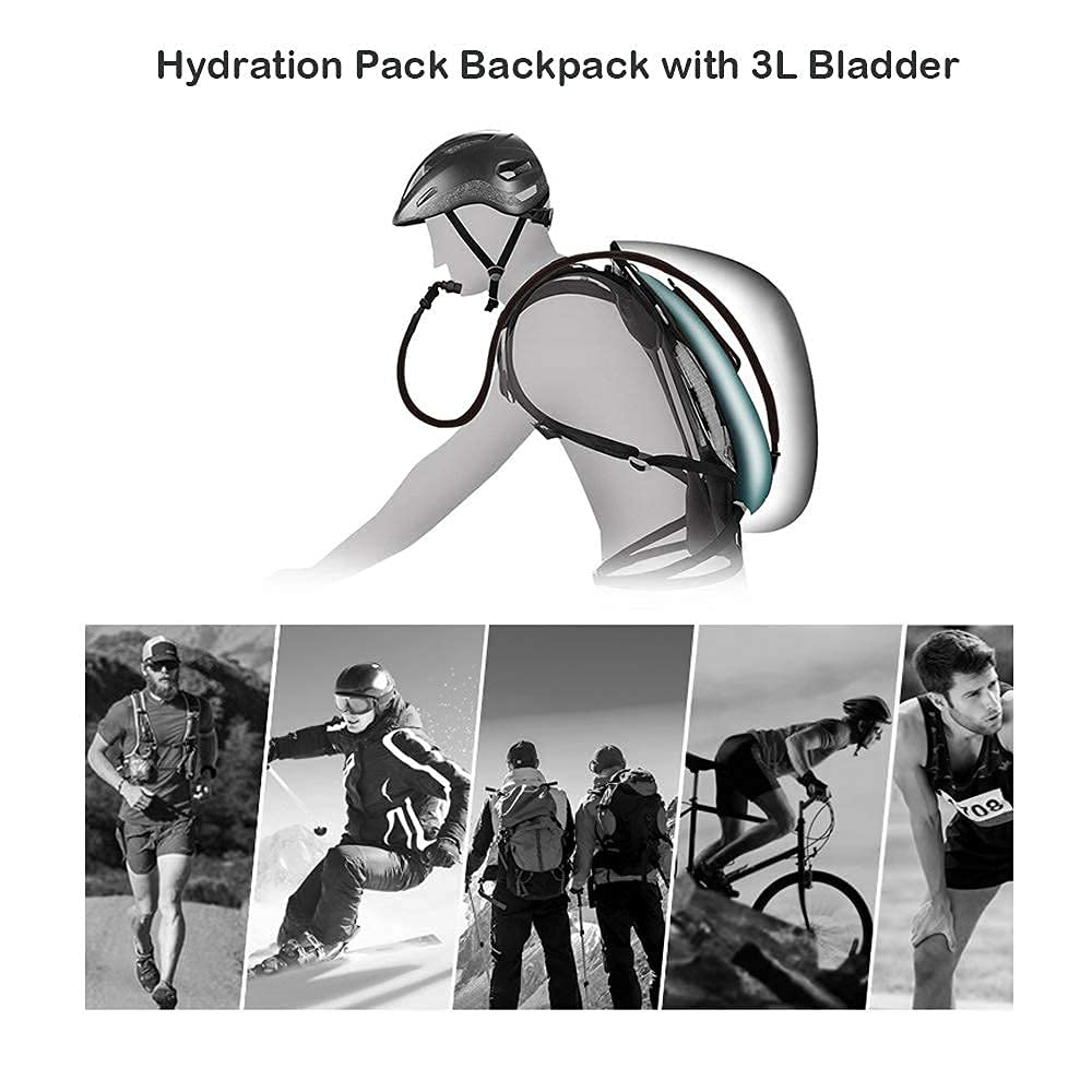 Water Backpack Black Hydration Backpack with 3 Liter Bladder Lightweight & Waterproof Hydration Pack for Hiking, Cycling, Running,Climbing Outdoorer ,Gift for dad