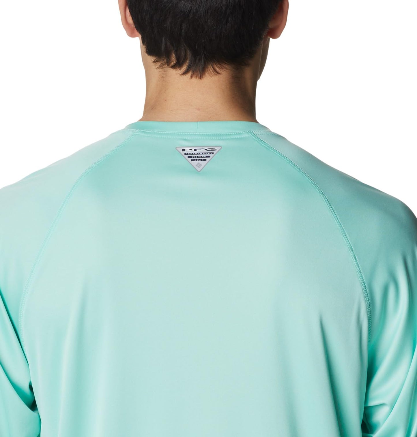 Columbia Men's Terminal Tackle Long Sleeve Fishing Shirt, Mint Cay/Bright Nectar Logo, Large