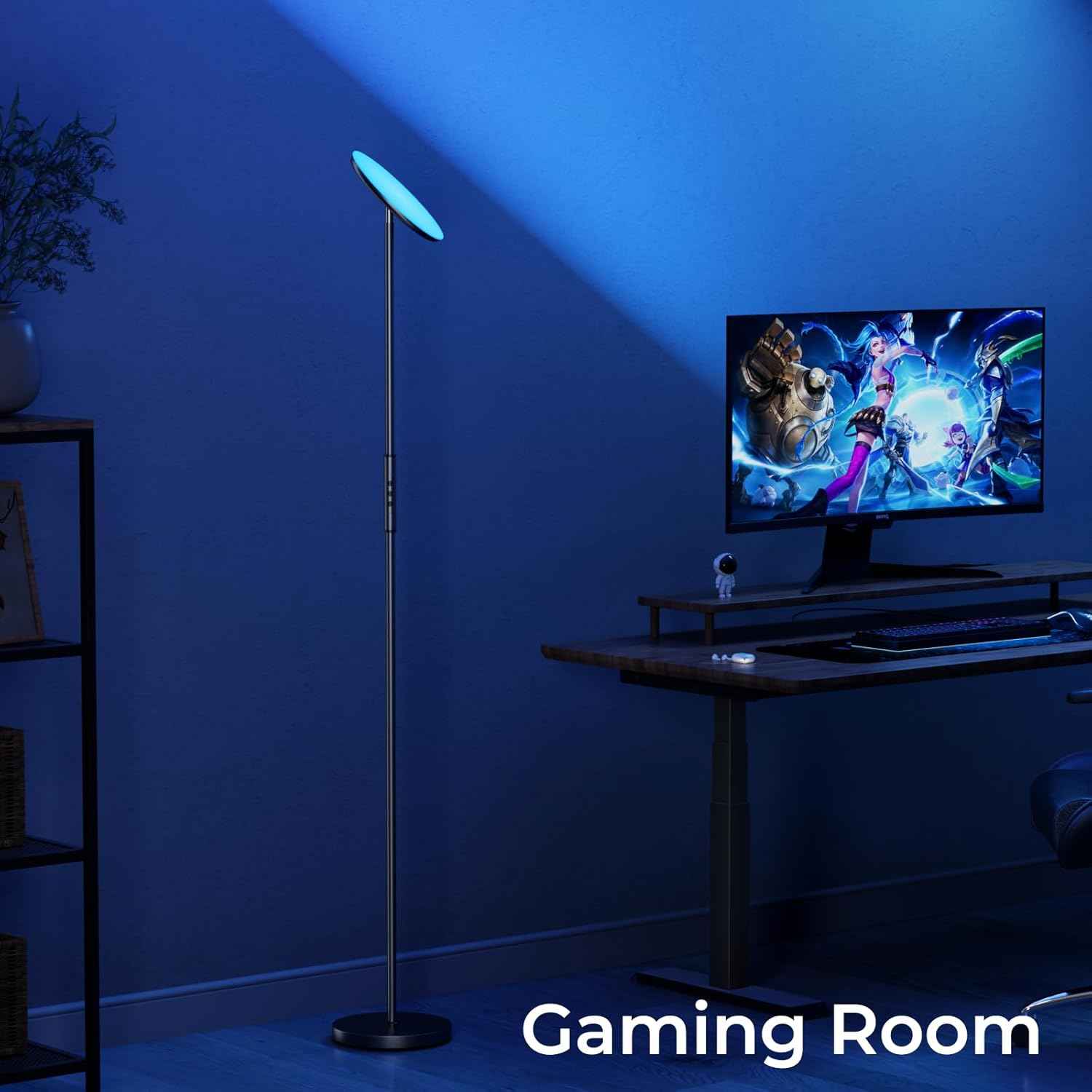Smart RGBWW Floor Lamp with Voice Control & App, 2800LM Color Changing Torchiere for Living Room, 69.3in Rotating LED Lamp