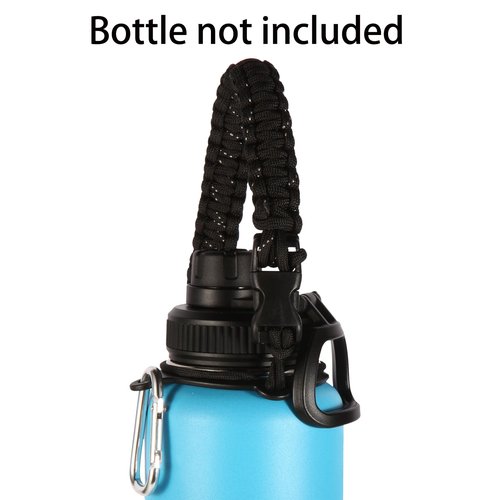 Volhoply Paracord Handle Bulk 4 Pack Fits 14oz to 40oz Wide Mouth Water Bottle(Handle 4,Set)