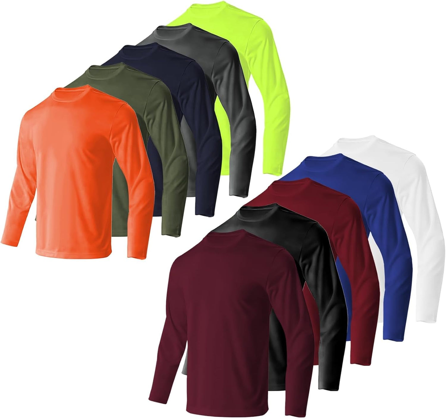 Skiennix Men's Long Sleeve Sun Shirt - Lightweight UV Protection Quick Dry Athletic Tee | Ideal for Hiking & Fishing