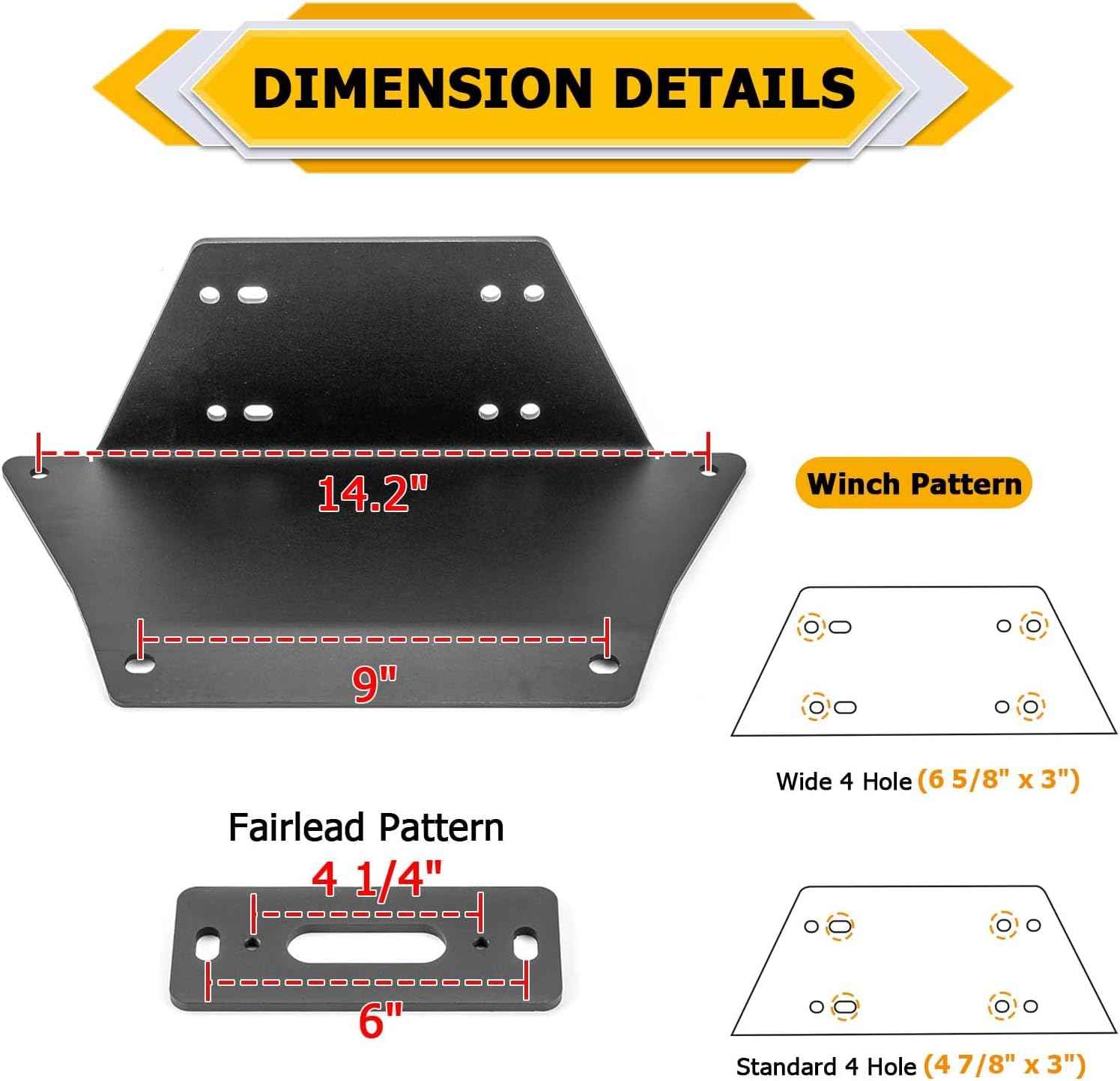 Polaris Ranger Winch Mount Bracket Plate for 1000, 900, 570 XP & PRO XD Crew (2013-2025)