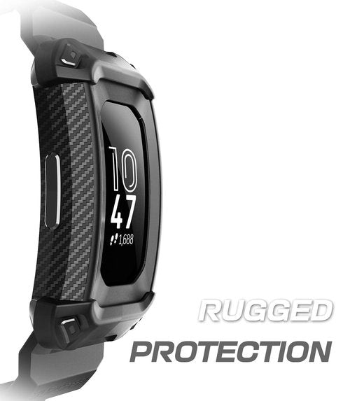 SUPCASE Unicorn Beetle Pro Series Design for Fitbit Inspire & Fitbit Inspire Hr Replacement Bands with Built-in Rugged Protective Case,Thermoplastic Polyurethane (Black)