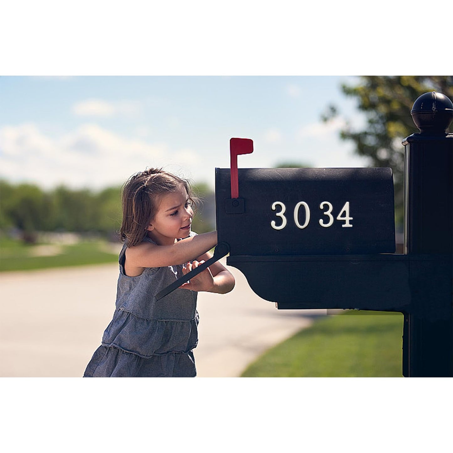 Mailbox Numbers for Outside, MONNCHA House Numbers for Mailbox 3D Self Adhesive mailbox Numbers 2 Inch Door Address Numbers Stickers for Mailbox, Apartment, House, Trash Bins - Silver
