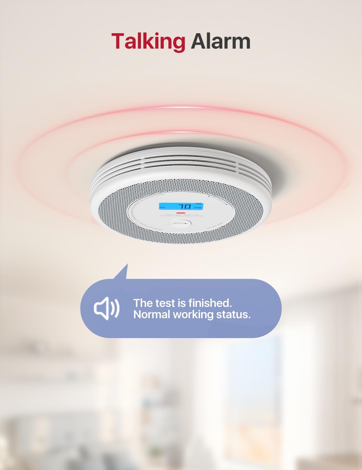 X-Sense XP0A-SR Smoke and Carbon Monoxide Detector Combo with Voice Alerts - 1-Pack