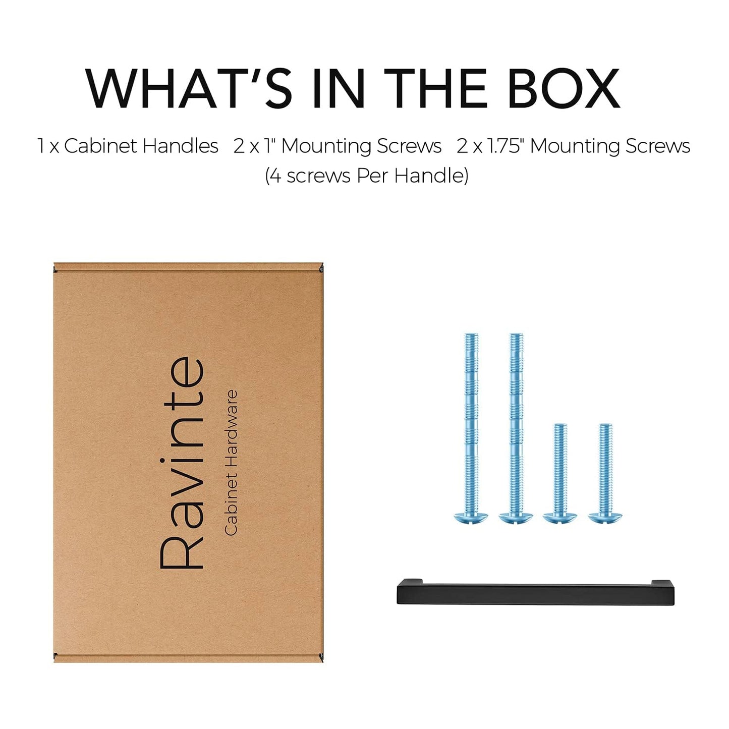 Ravinte 1 Pack 6-1/4 Inch Kitchen Square Cabinet Handles Matte Black Pulls Stainless Steel Drawer Pulls Kitchen Cabinet Hardware Handles