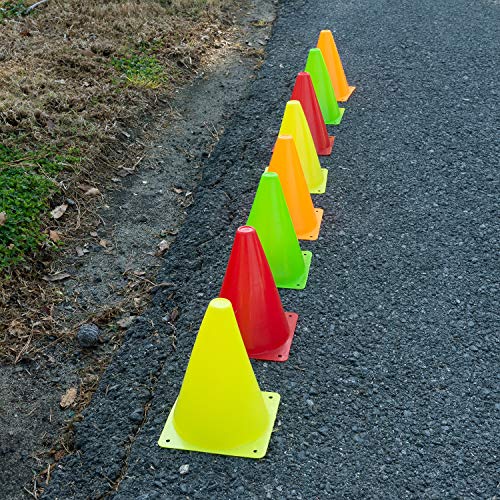 7.5" Neon Sports Training Cones - 24 Pack, Small Size