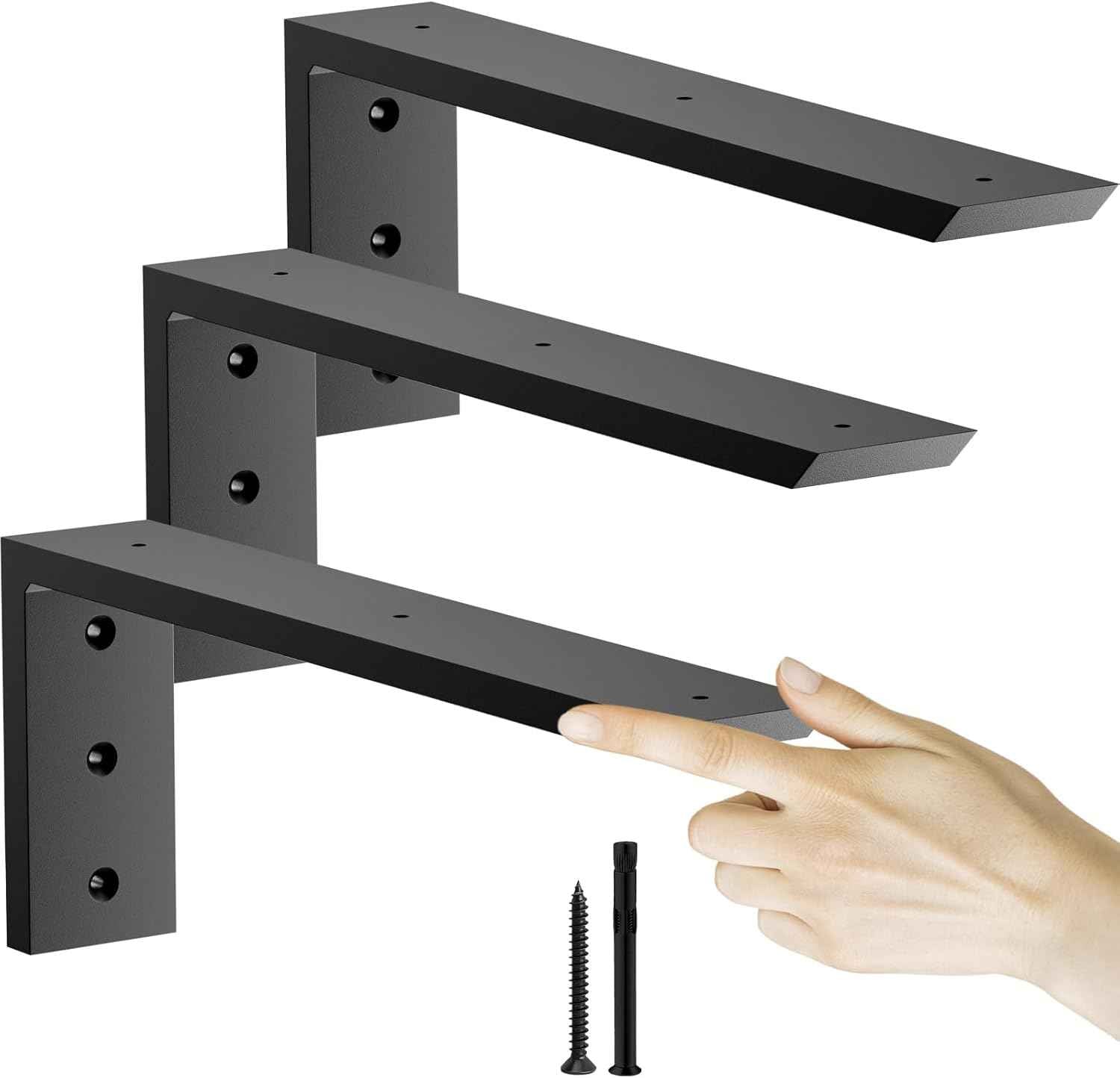16-Inch Heavy Duty Countertop Support Brackets - 3 Pack for Granite, Quartz & Wood