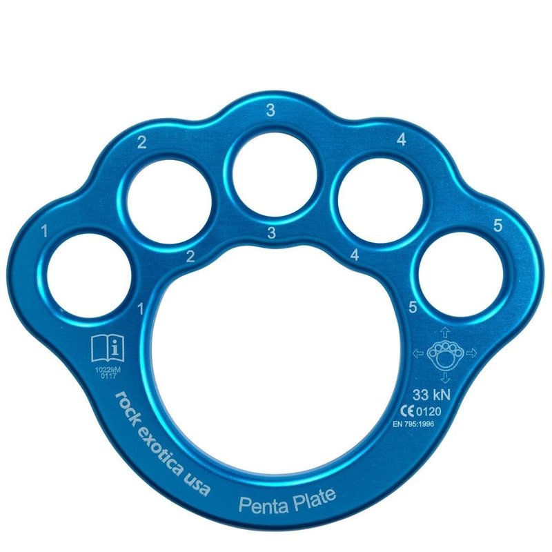 Rock Exotica PentaPlate Lightweight Rigging Plate – 7075 Aluminum Rigplate with Five Anchor Holes – Made in the USA