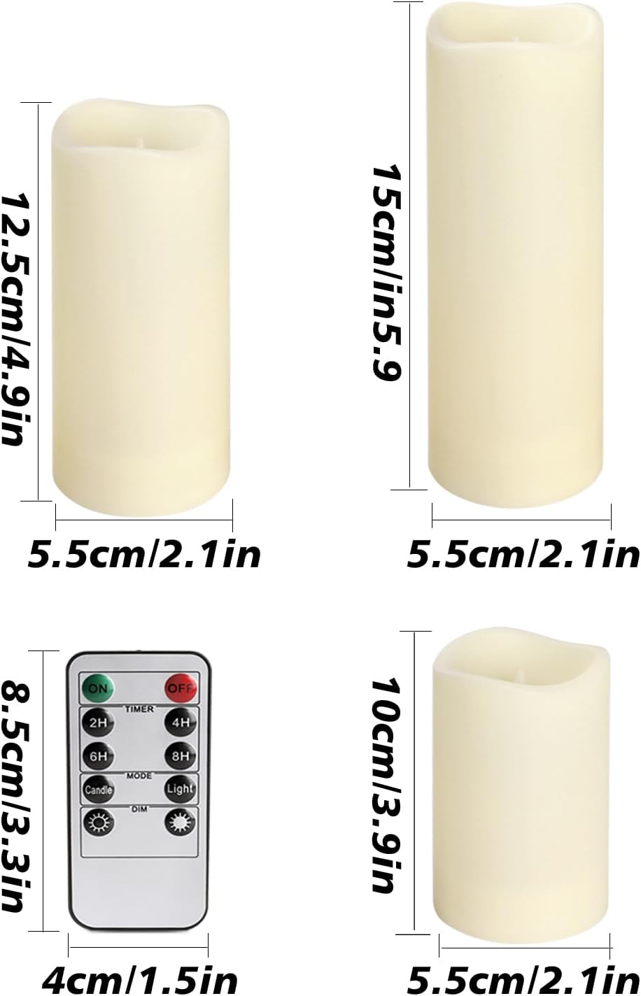 24-Pack Remote Control LED Flameless Candles - 3D Flame Timer Candles for Home, Weddings & Holidays