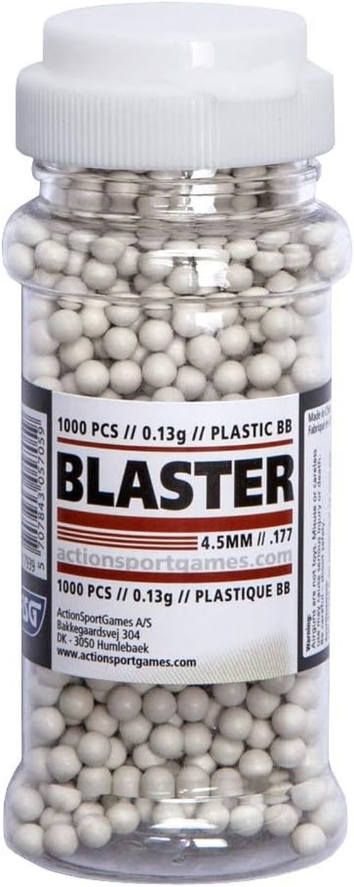ASG Blaster Airgun BBs - 4.5mm, 0.13g, 1000 Count for Precision Shooting