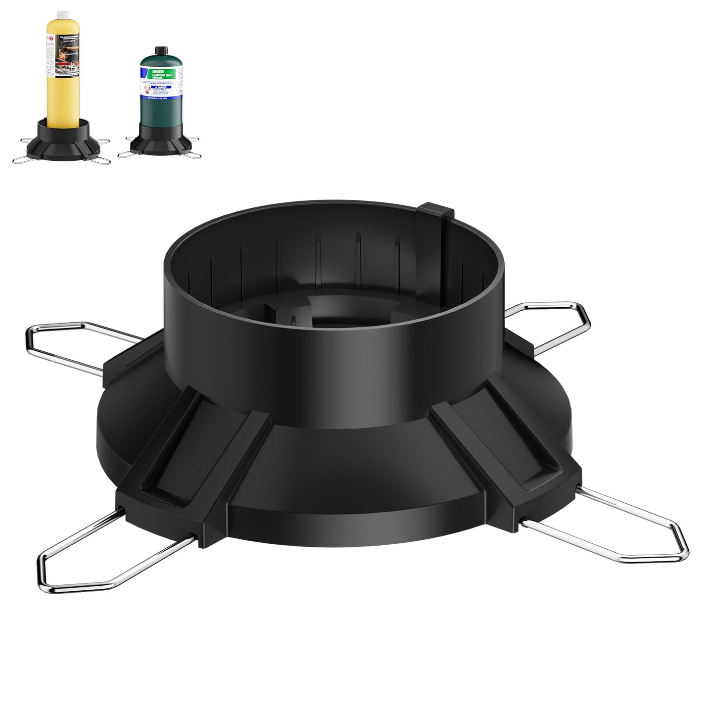 Sondiko Gas Cylinder Stand Base, Standard Fuel Gas Bottle Stabilizer, Small Propane Tank Stand, Accessory for Portable Welding Torch Burner Stove(Propane Tank Not Included)