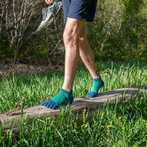 Injinji Men's Run Midweight No-Show Toesocks - Poseidon Large