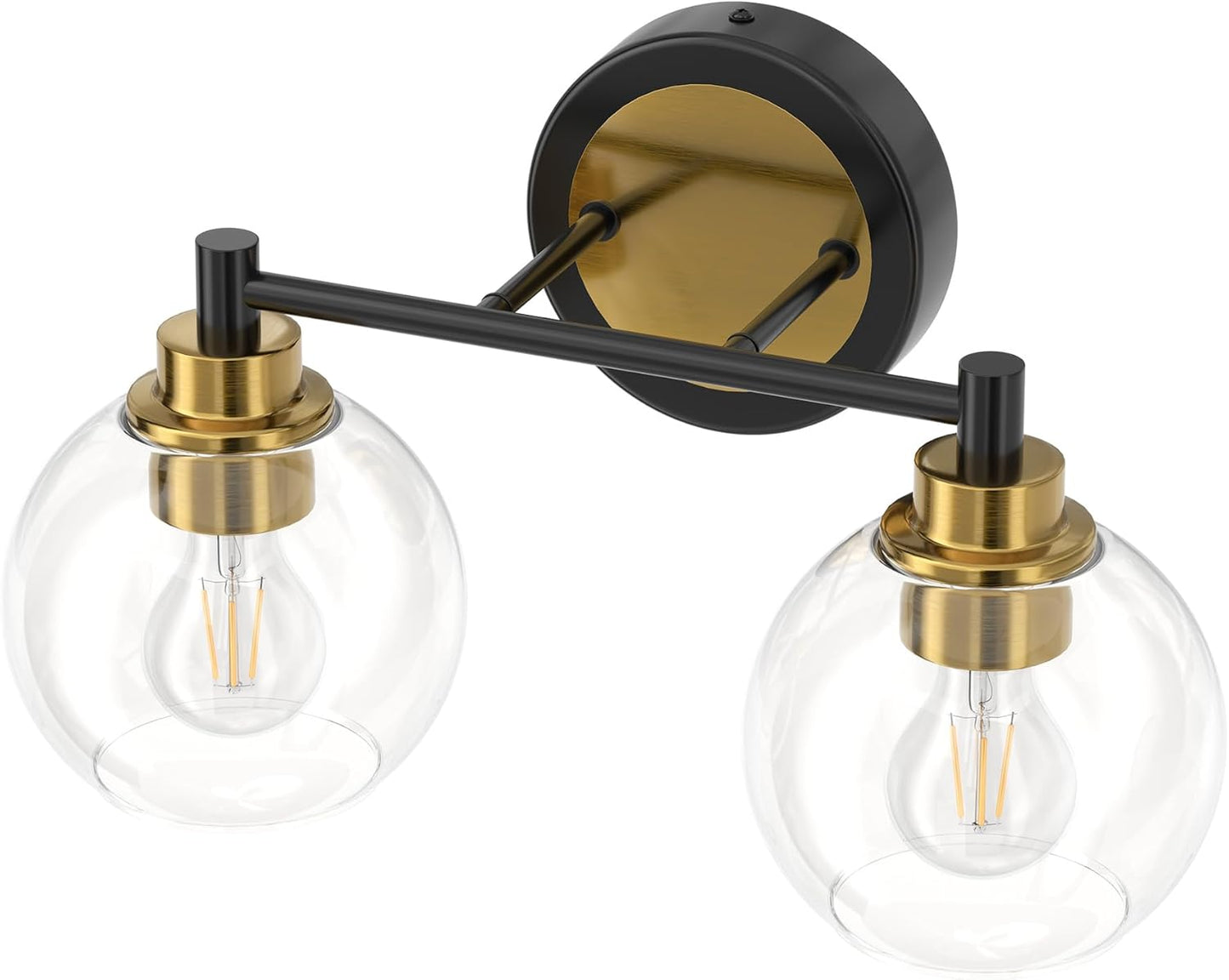 3-Light Vanity Bathroom Light Fixture with Globe Glass Shades - Brushed Nickel, ETL Certified