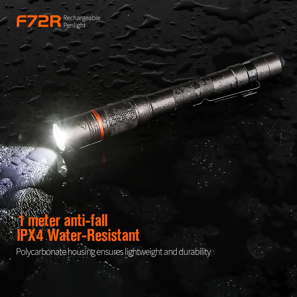 NICRON F72R Pen Light, Pocket Flashlight with Clip,5 Modes 450 lumens mini Rechargeable Flashlight Including Batteries, Focusing penlight ipx4 Waterproof for Work
