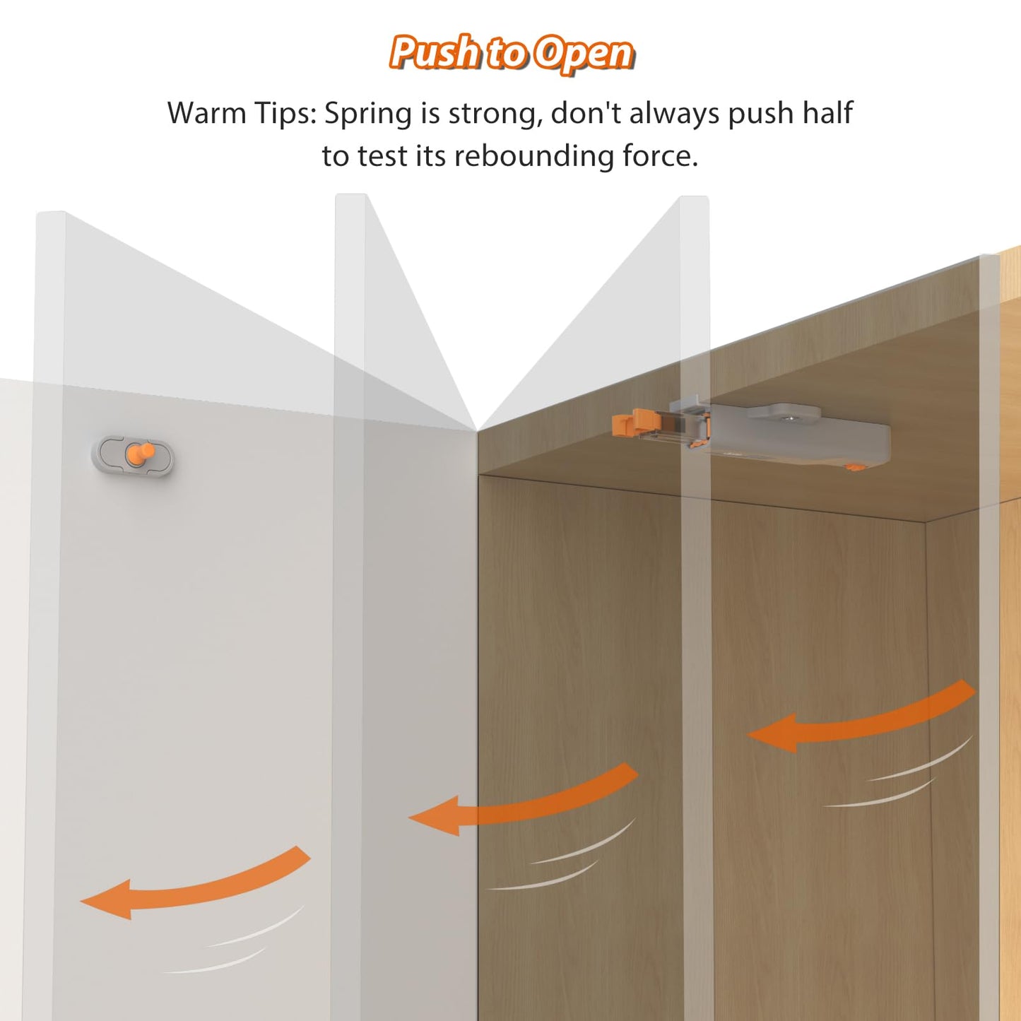 Jiayi Strong Heavy Duty Push Latch, Non-Magnetic RV Hidden Door Cabinet Latches, 2 Pack Push Release Press Out Touch Catch for Door Closure, Push to Open Kitchen Cabinet Hardware