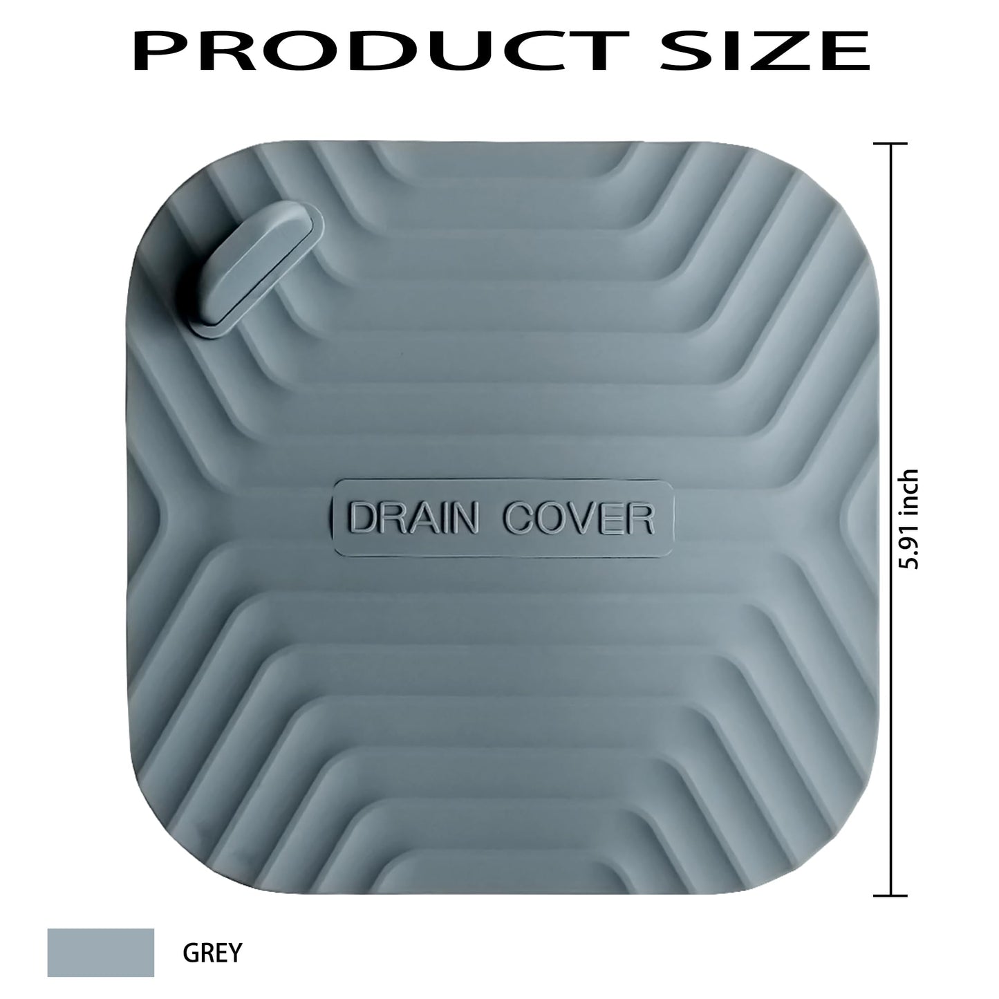 DIFENLUN Shower Drain Cover Tub Stopper,2 Pieces Sewer Anti-Odor Mat Deodorizing Drain Plugs for Kitchen,Bathroom and Laundry(5.9x5.9 inch) Gray