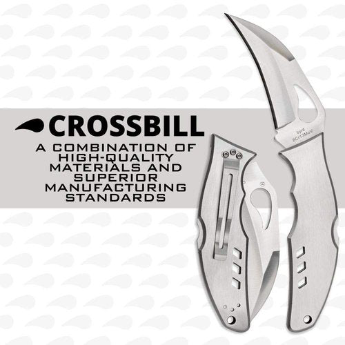 Spyderco Byrd Crossbill Knife with 3.25" Steel Hawkbill Blade and Durable Stainless Steel Blade - PlainEdge - BY07P
