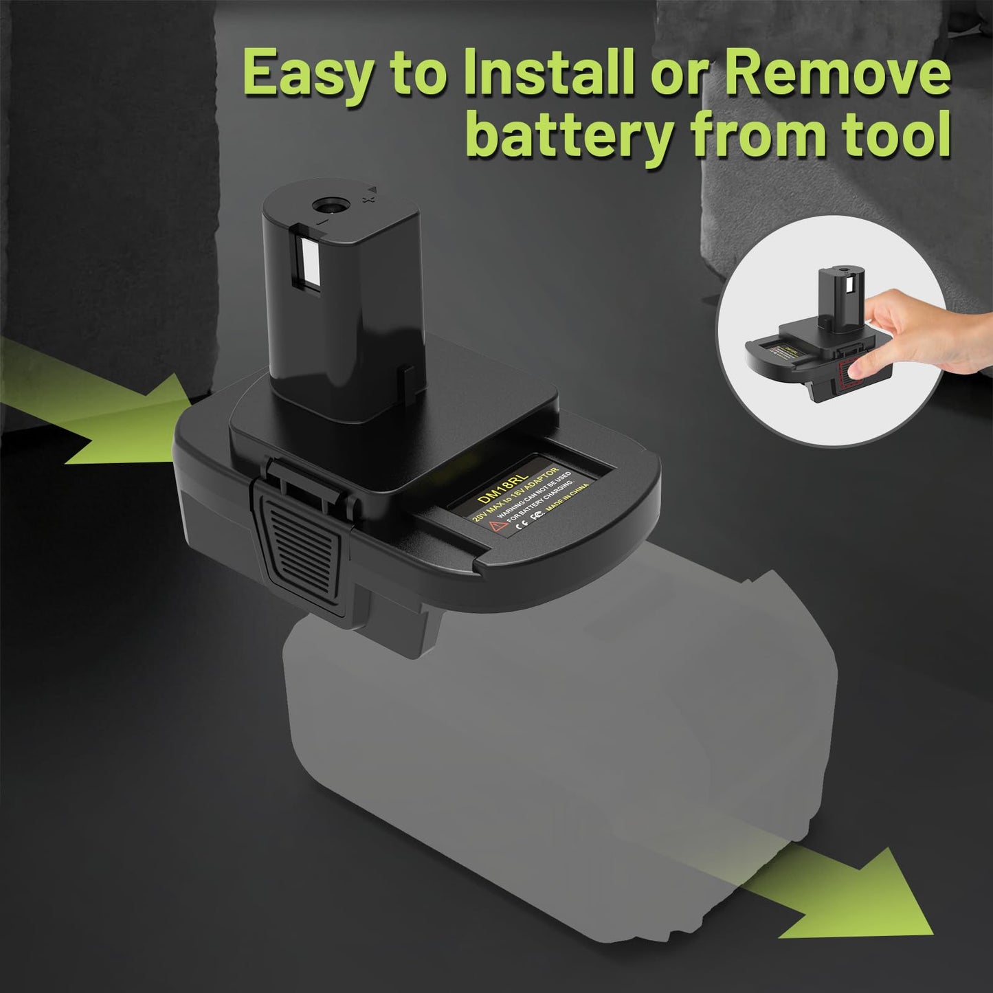Kzreect Battery Adapter Compatible with DeWalt 18V/20V & Compatible with Milwaukee 18V to Work for Ryobi One+ 18V Tools (No USB Port)