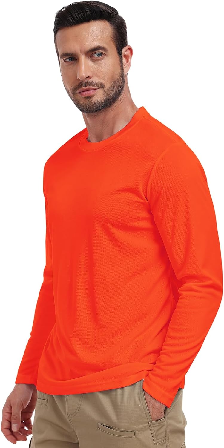 Skiennix Men's UPF 50+ Long Sleeve Tee - UV Sun Protection Quick-Dry Athletic Shirt