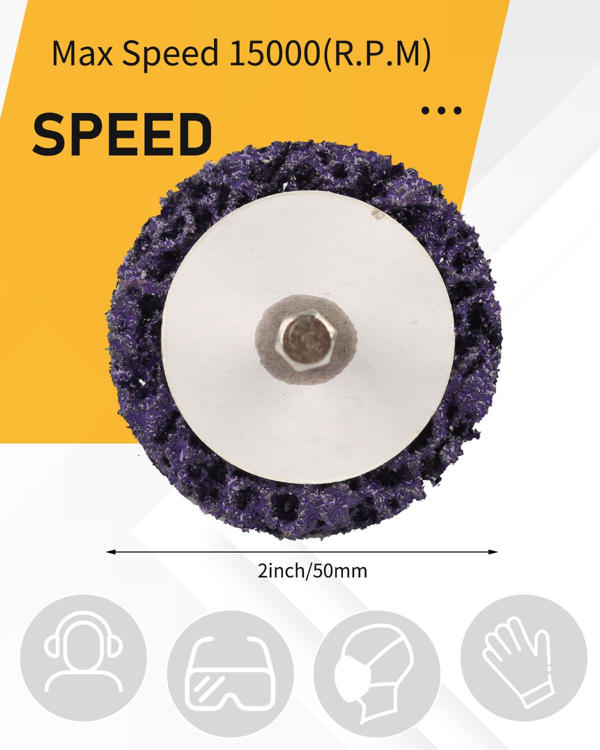 ZORUNNA Paint Stripper Discs, 2" Effective Paint Remover for Metal, 5 PCS Quick Change Paint Eater with 1/4" Hex Shank, for Grinding Wood, Metal, Plastic and Fiberglass.