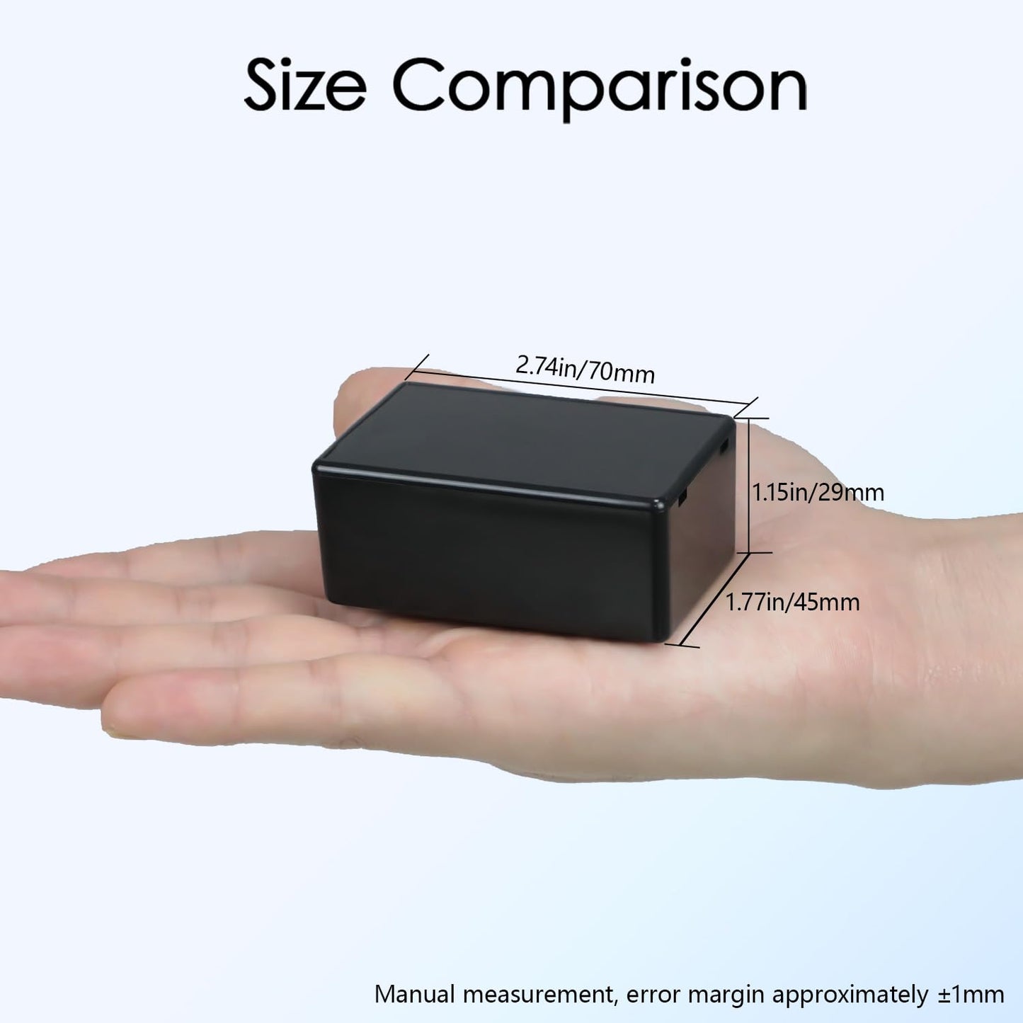 HoHaing Project Box 8 Pieces Electrical Box Small Junction Box ABS Plastic Enclosure Power Electronic Case Black 2.76" x 1.77" x 1.14"(70 x 45 x 29mm)