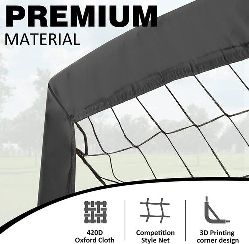 BOHEN 9x5FT Portable Soccer Goal for Kids Backyard with Carry Bag - Easy Folding Lightweight Fun for Outdoor Indoor Training Games for Teen Youth Adult (Black, 9x5FT, 2 Pack)