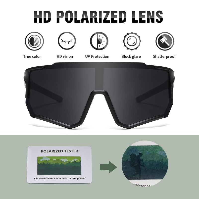 Suertree Polarized Cycling Sunglasses for Men Women UV Protection with Myopia Clip Baseball Biking Running MTB Sun Glasses