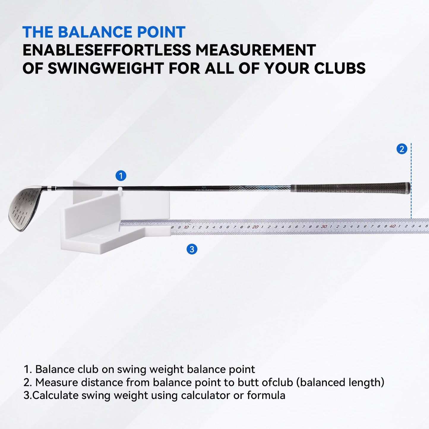 Golf Club Ruler - Fitting Tool - Length Measure - Swing Weight - Works with Empire