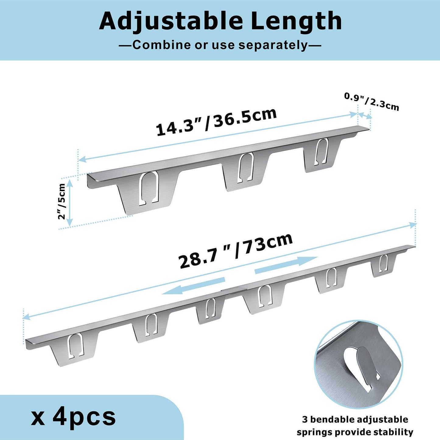 KSWLOR 4PCS Stove Gap Covers Stainless Steel, Stove Top Gap Cover, Retractable Stainless Steel Stove Counter Gap Filler, Counter Oven Gap Space Cover, Kitchen Stove Side Gap Guards