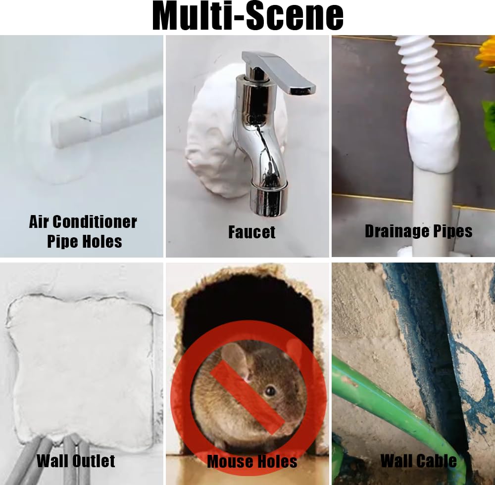 White Waterproof Duct Seal Putty (6 pcs), Moldable Plumbers Putty and Sealing Clay for Indoor & Outdoor Use – Quick Mending for Air Conditioning Holes, Drain Connections, Ideal for Wall Hole Repairs