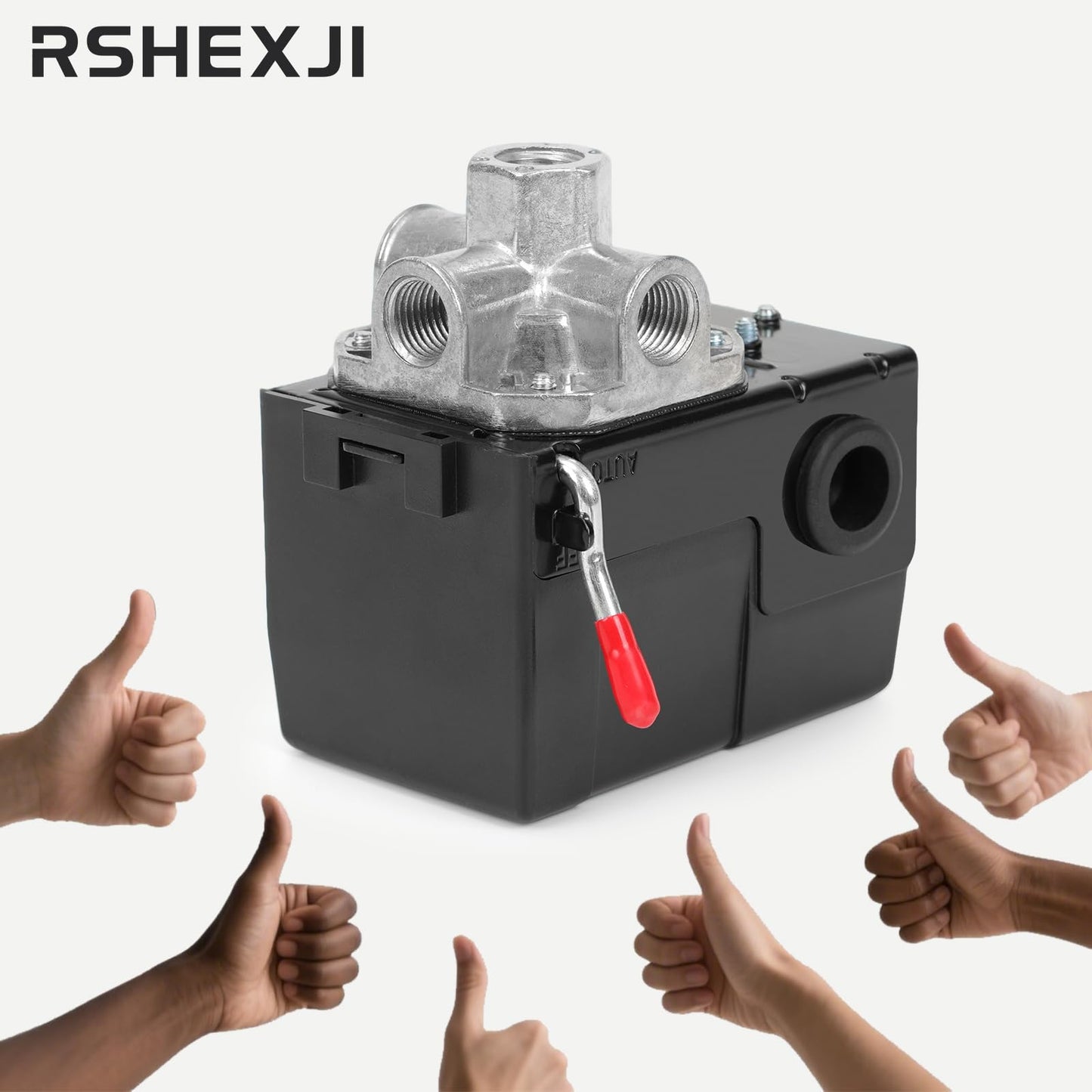 RSHEXJI Air Compressor Pressure Switch FB10-4H, 4 Port 1/4" NPT, 95-120 PSI Pressure Control Switch for Air Compressor Parts Replacement, Central Pneumatic, Husky, Campbell Hausfeld Compatible