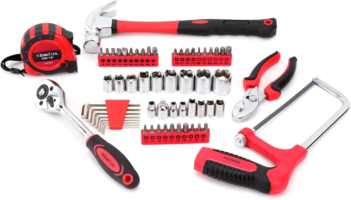 149-Piece KingTool Home Repair Tool Kit - Complete Mechanic Set with Toolbox for Home, Office & College