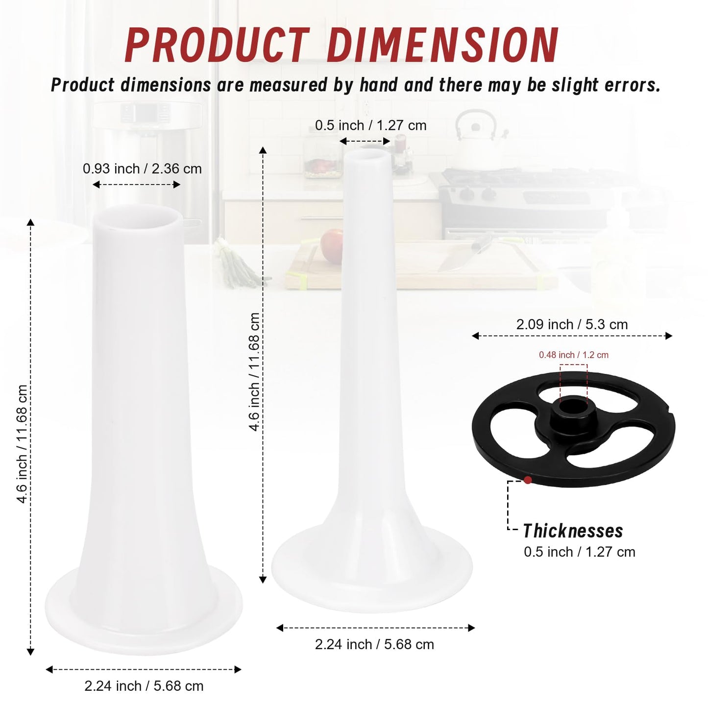 Stand Mixer Sausage Stuffer Kit Repalcement for KitchenAid FGA Food Meat Grinder Attachment, Sausage Stuffer Tubes Compatible with KitchenAid Mixer Sausage Stuffer Maker