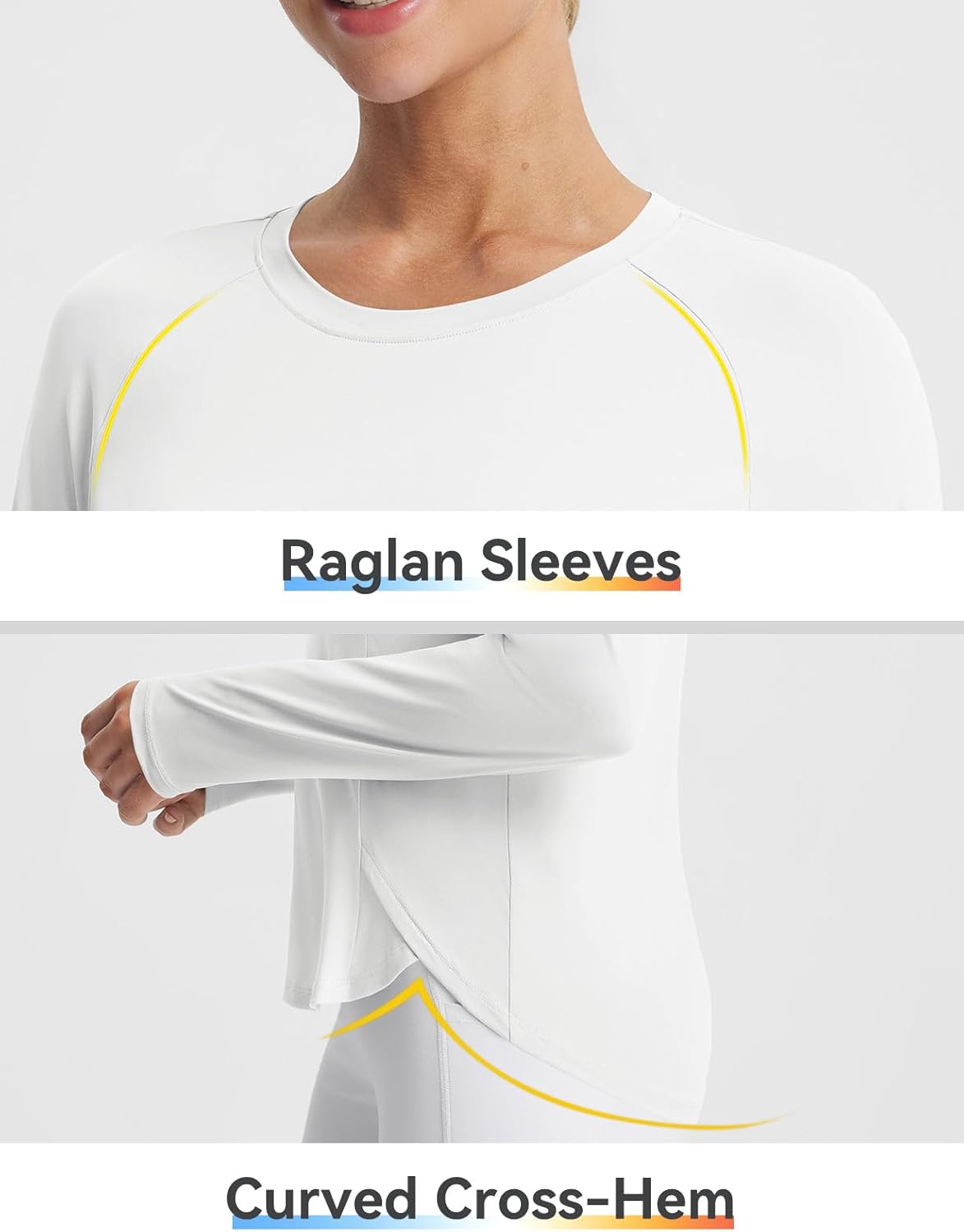 Baleaf Long Sleeve Cooling Workout Tops for Women - UPF 50+ Quick Dry Athletic Shirts | Lightweight & Soft