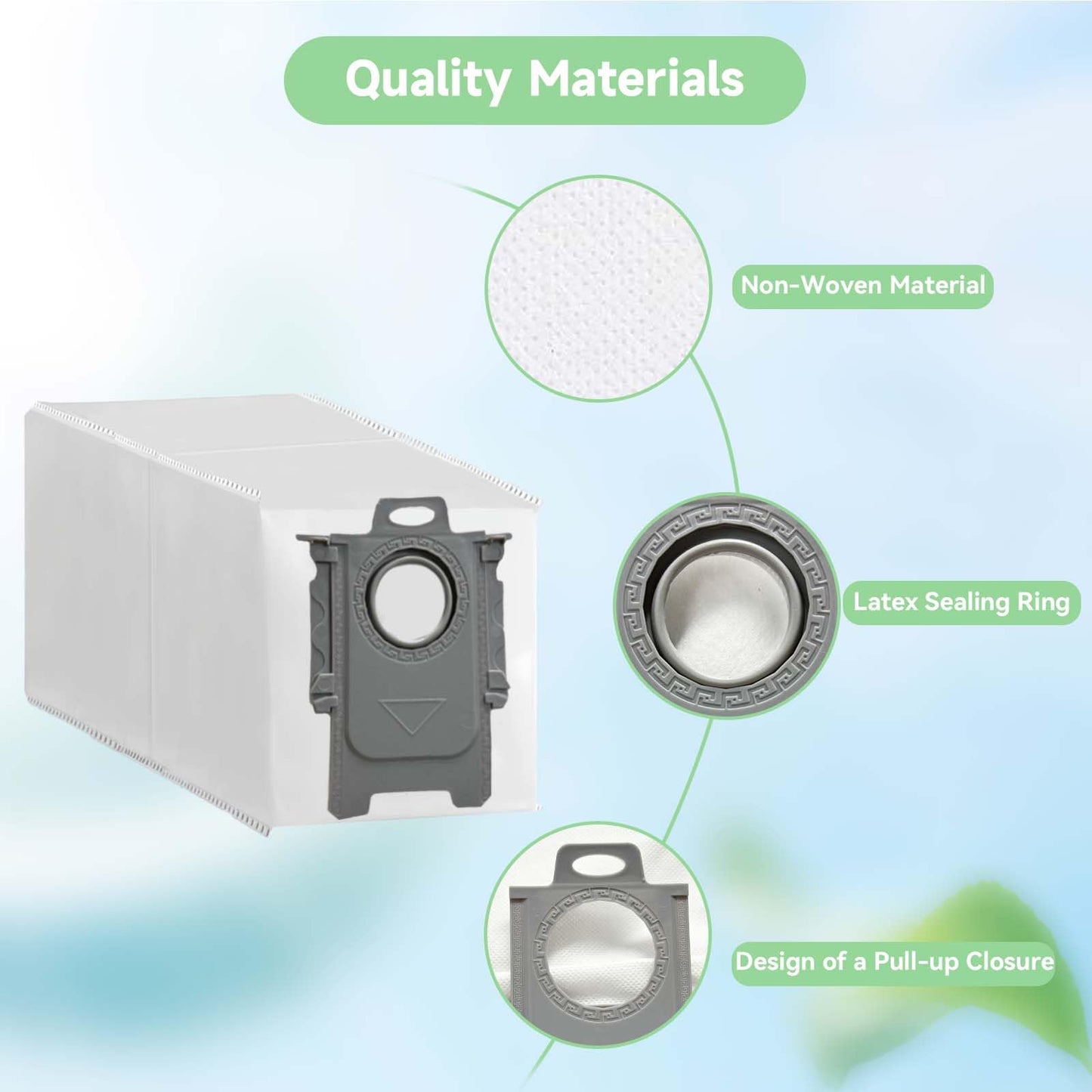 6 Pack Qrevo Bag replacement for Roborock Saros10R, Qrevo Series QV 35A, Qrevo S5V, Qrevo S, Qrevo Edge S5A, Qrevo 2R3W, S8 Max Ultra, S8 MaxV Ultra, Qrevo Curv S5X, Qrevo Master/Slim robot Vacuum