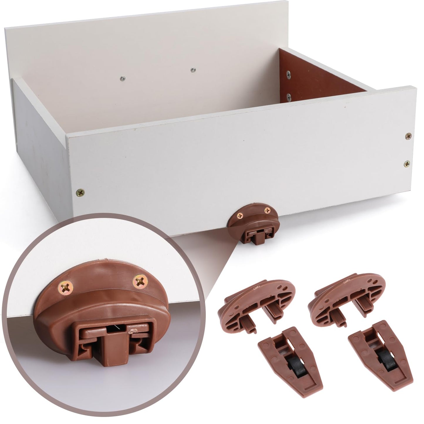 10PCS Drawer Slide Track Guide Glide for kenlin for Rite Trak 2 for Center Mount Drawer for Dressers, for Hutches and for Nightstand Drawer