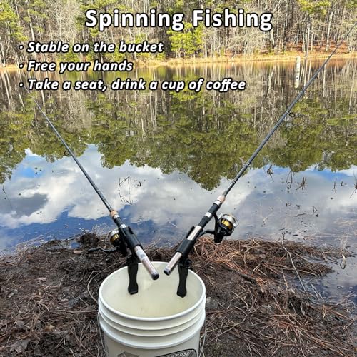 Adjustable Bucket Fishing Rod Holder - Durable ABS - Ice Fishing - Red