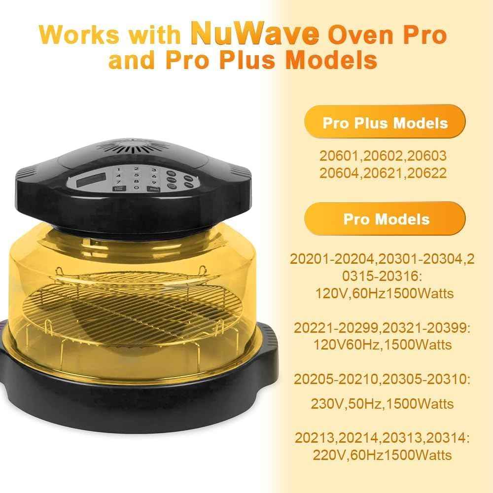 Premium Clear Power Dome Lid for Nuwave Pro Plus & Elite Ovens - Upgraded Design