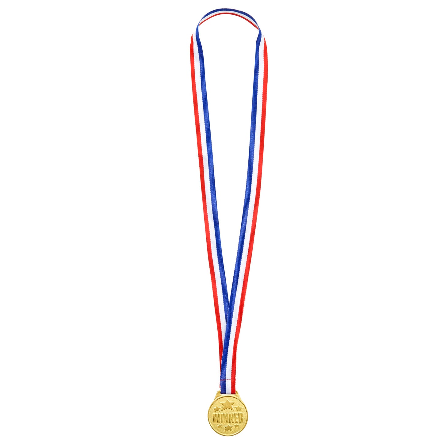 Juvale Medals for Awards & Trophies - Award Ribbons & Prizes for Adults - 12 Pack, 1.5-Inch Gold Olympic Style with Red, White & Blue Neck Ribbons - Participation & Winner Medals for Kids