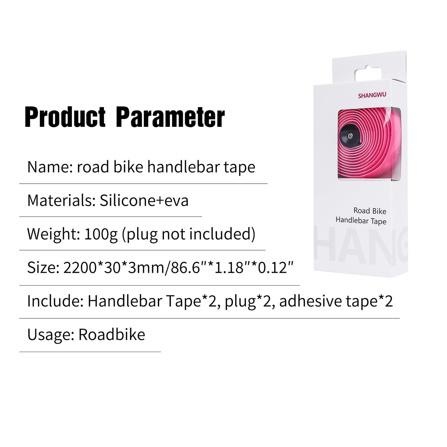 SHANGWU Bike Handlebar Tape, EVA Bike Bar Tape Road Bike, High Stain Resistance Bicycle Handlebars Tape, Extra Thick Soft & Non-Slip Comfortable Bike Grip Tape for Handlebars(Set of 2, Color-Change)