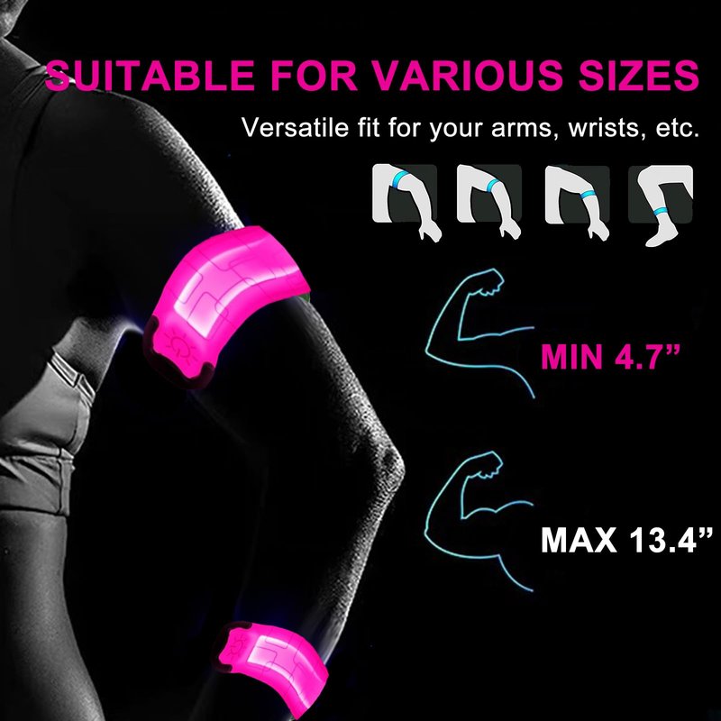 Rivsli LED Armbands for Running,2 Pack,USB Rechargeable Safety Lights for Runners,High Visibility Light Up Bands Reflective Led Bracelets for Night Walking Jogging Cycling Running Gear