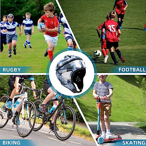 MK MOSSE KARNE Camouflage Soft Flag Football Helmet 7v7 Rugby Padded Headgear for Youth Kids
