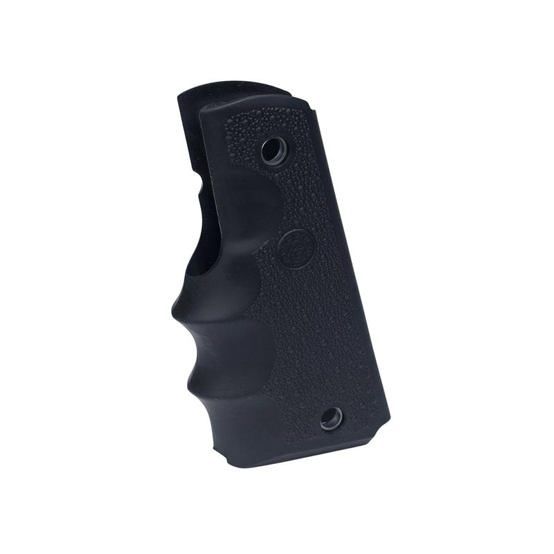 Hogue 1911 Government, Commander, & Clone Models Finger Grooves OverMolded Rubber Grip, Black - 45000