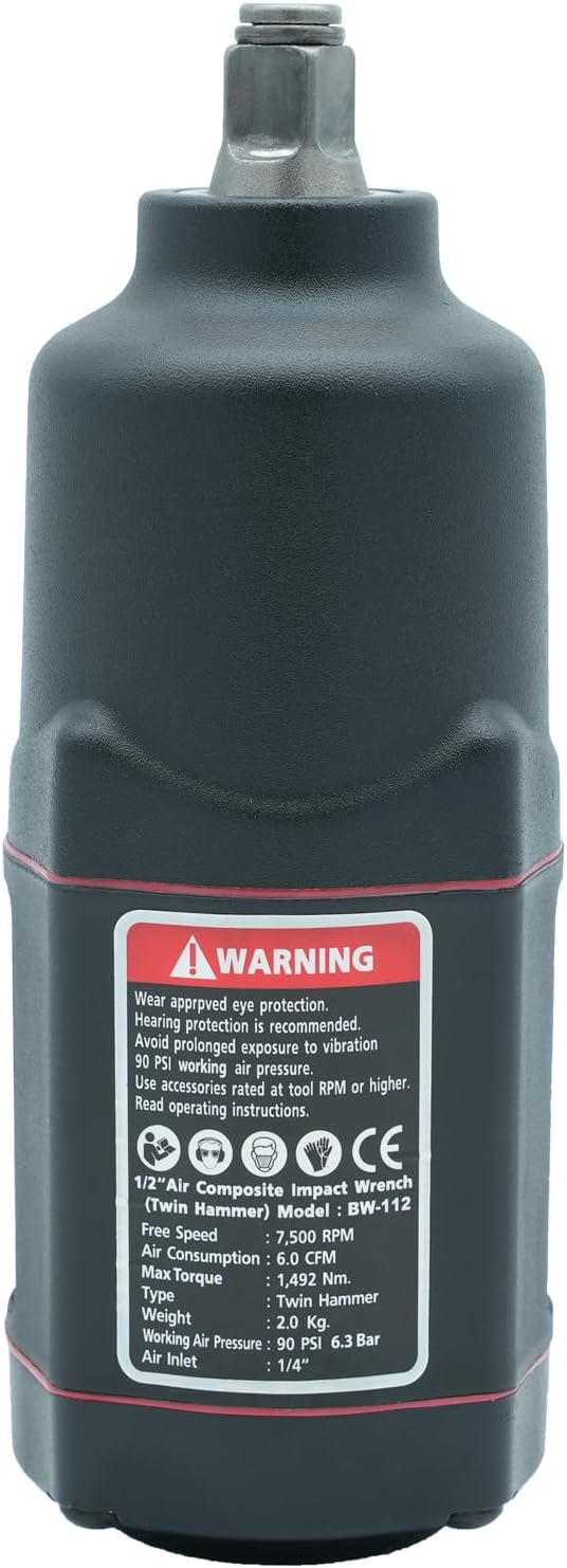 High Torque Air Impact Wrench 1/2" - 1180 Ft-Lbs Max Loosen Torque by BESWELL®