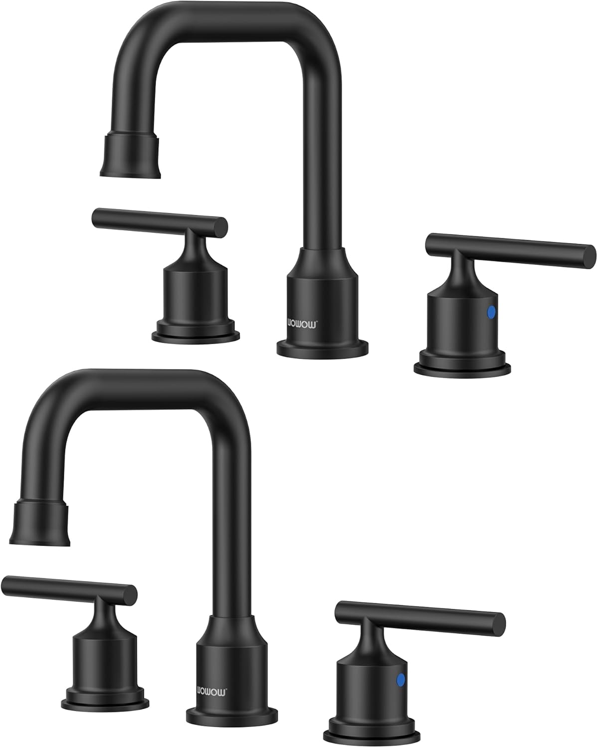 Brushed Nickel 8-Inch Widespread Bathroom Faucet with 360° Swivel Spout - Modern 2 Handle Lavatory Sink Fixture