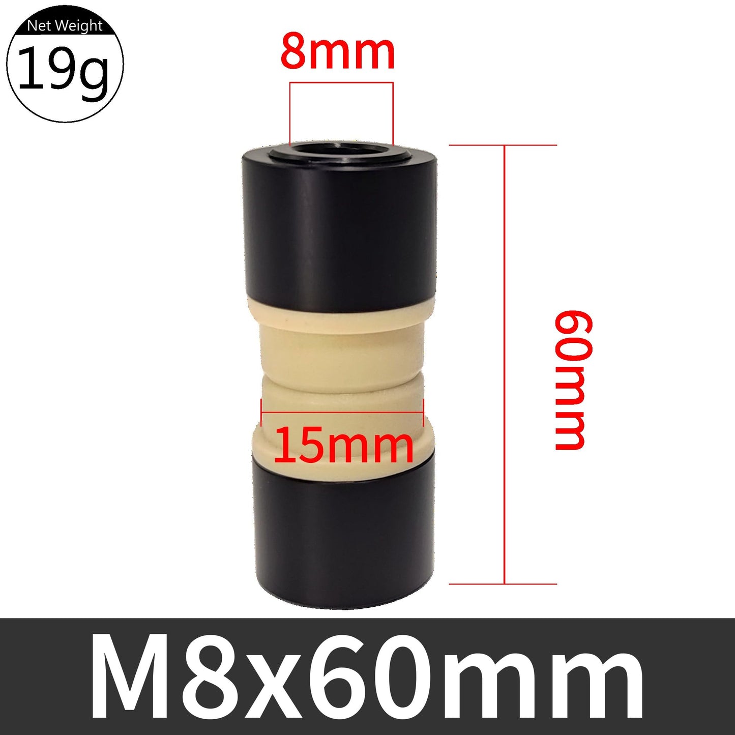 VOLARE Rear Shock Mounting Hardware with IGUS DU Bushing-Compatible with Fox, RockShox, Ohlins, Marzocchi, DVO, X-Fusion, DNM, DSM and More, M6 Edition(M8x32mm)