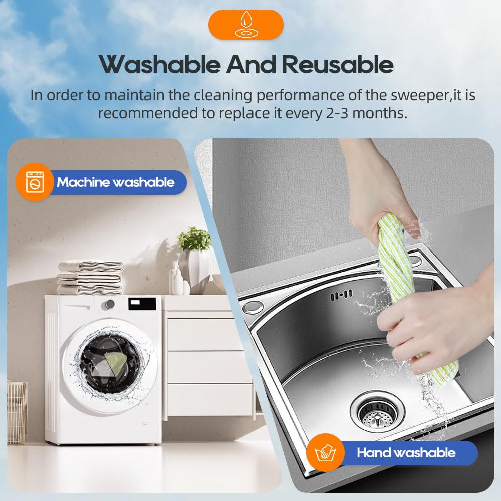 6-Pack Washable Microfiber Mop Pads for Shark RV2610WA, RV2620WA, RV2410WD, AV2610WA AI Ultra 2-in-1 Matrix Clean Robot Vacuum Replacement Accessories for Floors